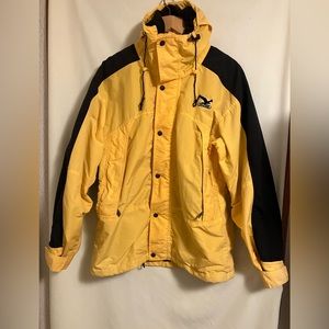 Salewa Women’s Yellow Full Zip Hooded Embroidered Logo Jacket Coat Size Small